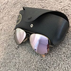 Purple aviator flash lenses sunglasses!